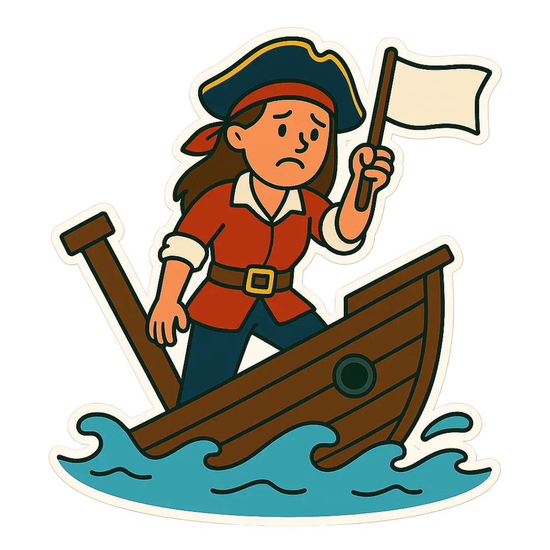 Sad Pirate Sticker