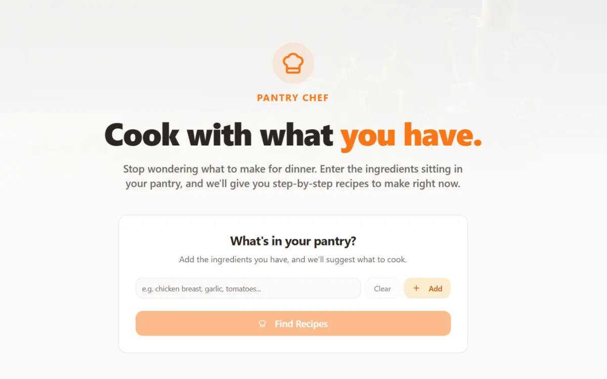 Pantry Chef App UI