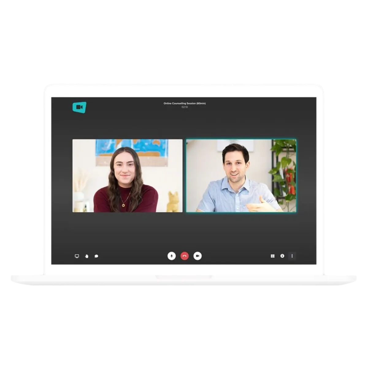 Consultation de couple en ligne par appel vidéo sur ordinateur portable