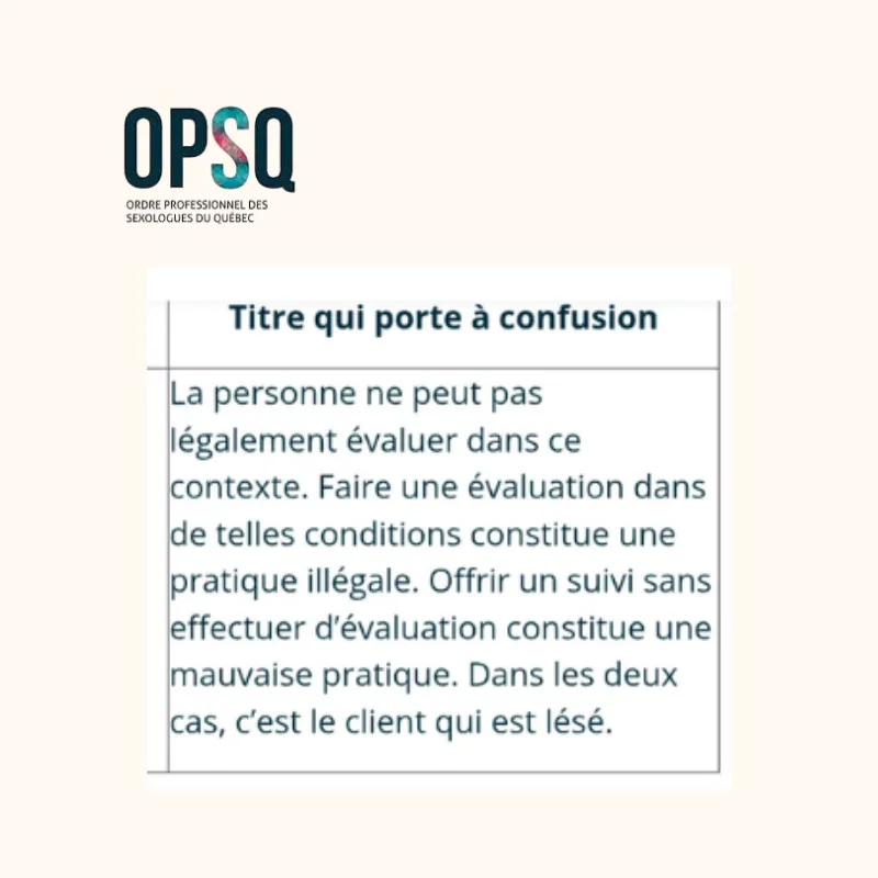 L'OPSQ ne favorise pas un choix libre et éclairé de la population, malgré ce qu'il annonce