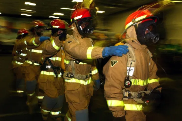 First responder in a calm environment symbolizing healing and mental wellness support.