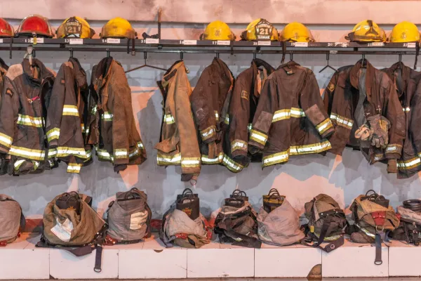 Community support concept showing donations helping first responders.