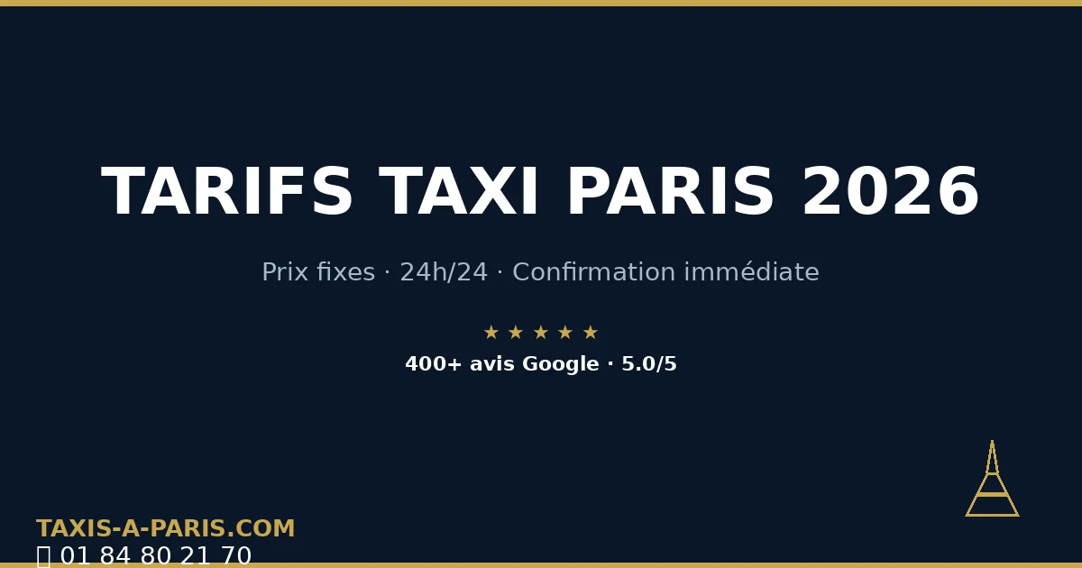 Tarifs Taxi Paris 2026 : Prix au Kilomètre, Forfaits et Suppléments