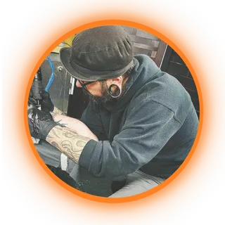 Portrait of tattoo artist Dave Aslett Jr.