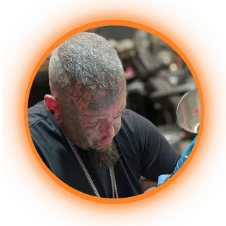 Portrait of tattoo artist Dave Aslett Jr.