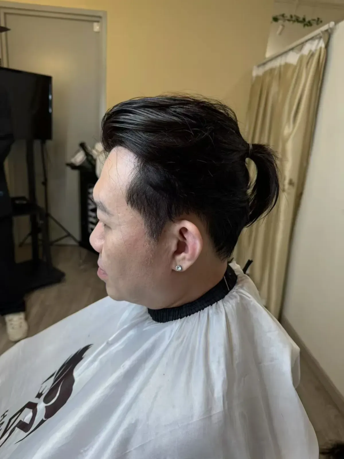 Natural hair wig styled for modern men’s look