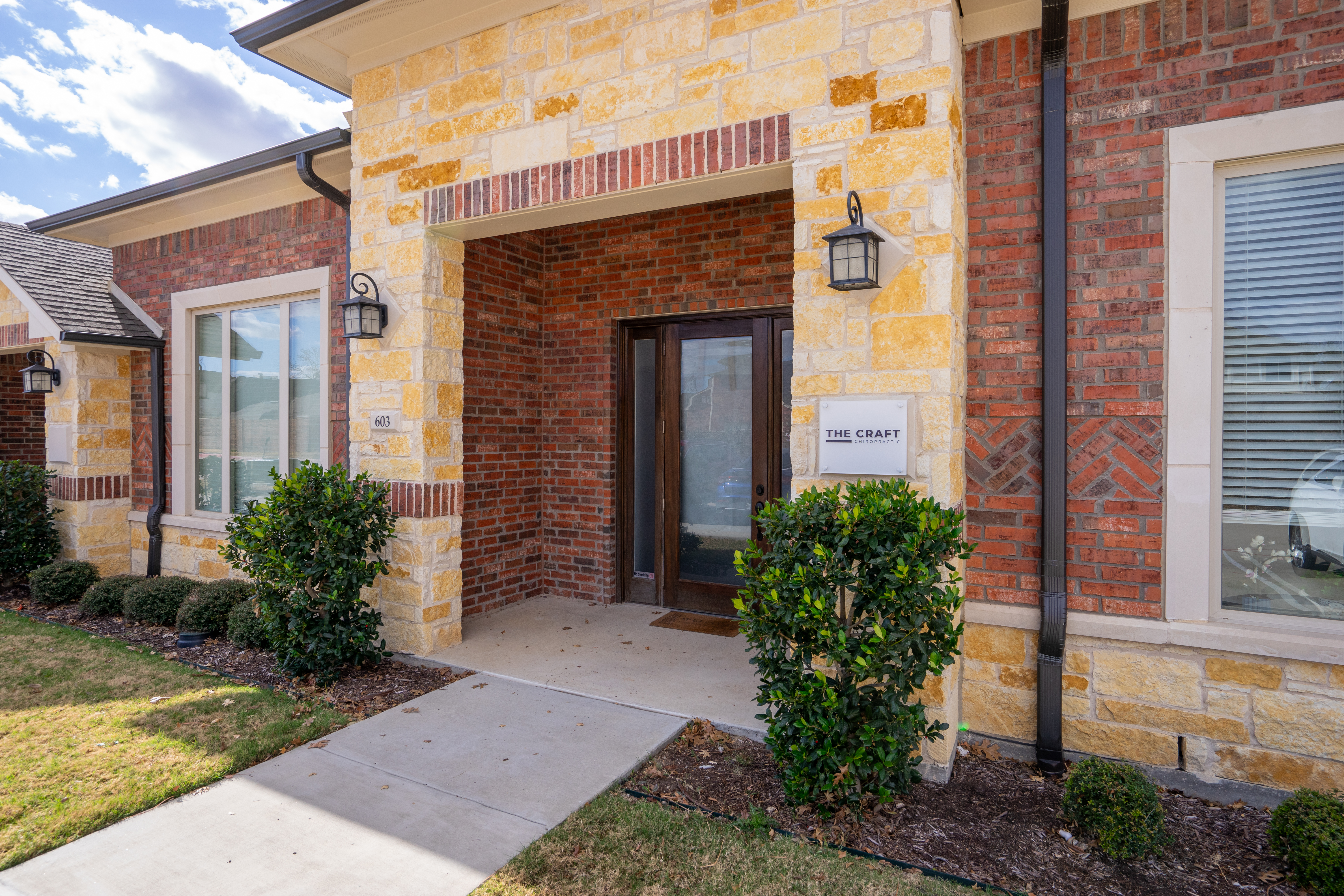 Exterior of The Craft Chiropractic clinic in Frisco, welcoming atmosphere