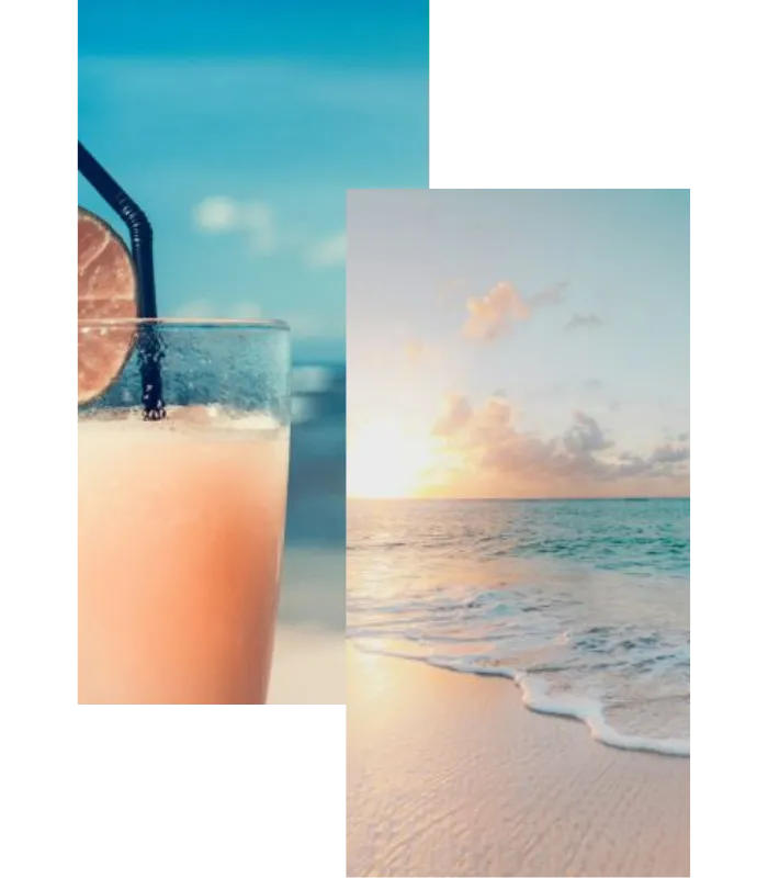 Golden Hour Beach overlapping Peachy Beachy Cockail
