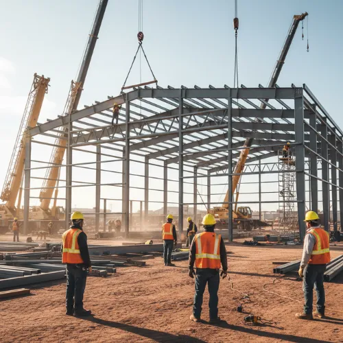 Commercial steel building construction by Tyler Metal Buildings