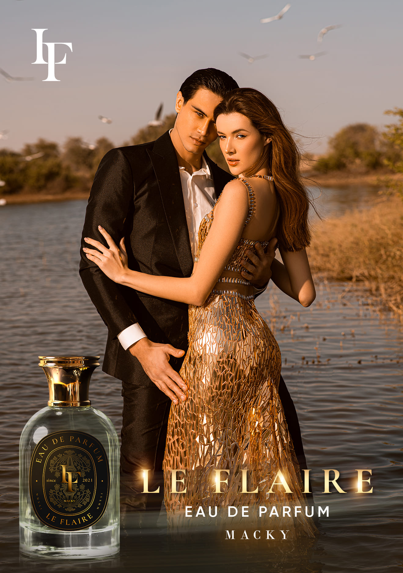 Editorial close-up of perfume creation in an atelier