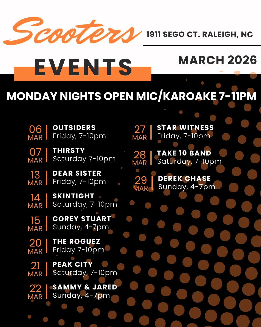 March live music schedule