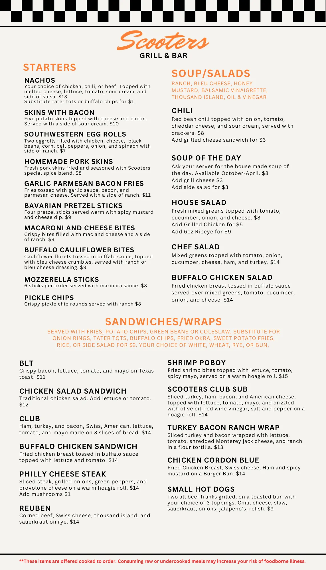 Front Page Scooters Menu