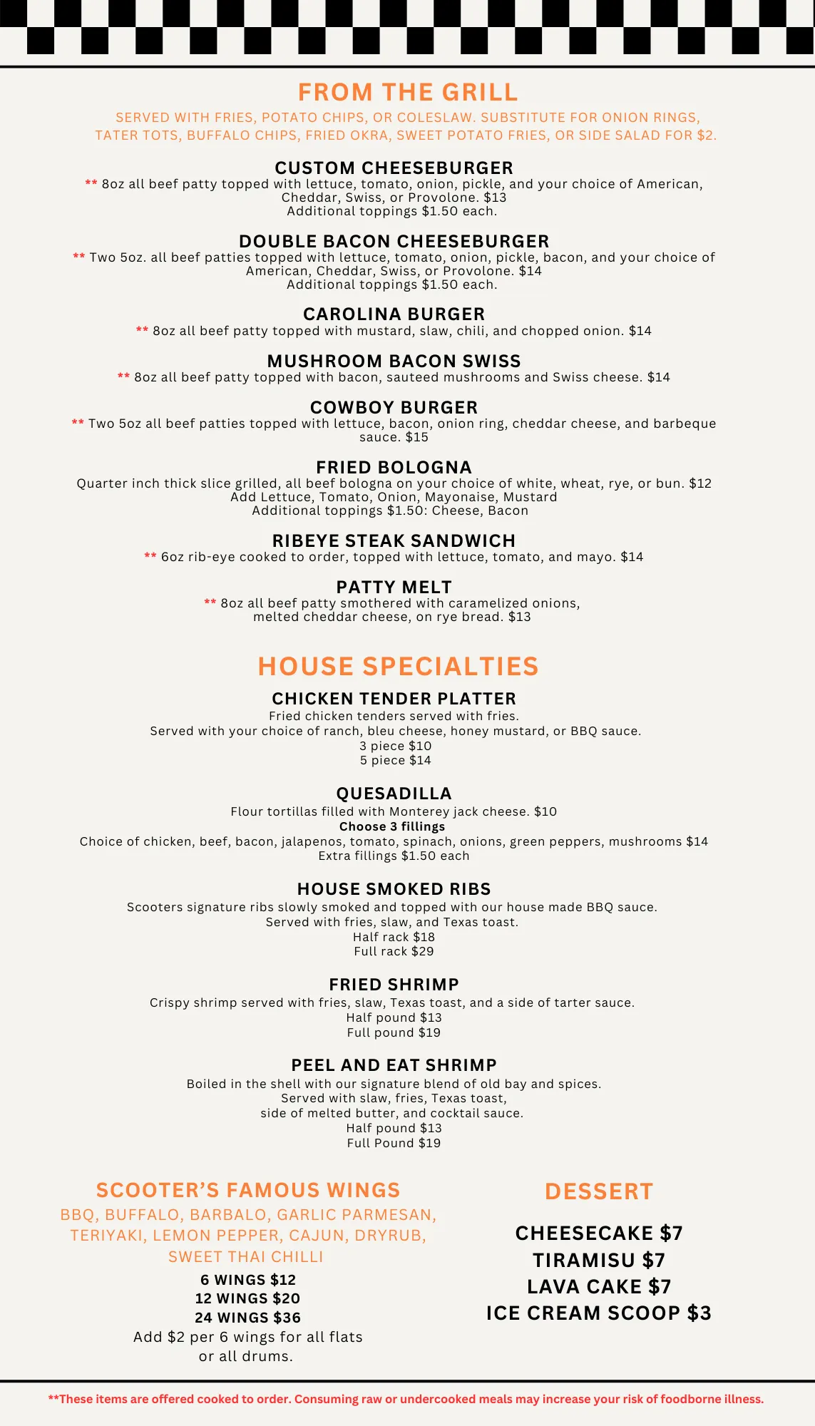 Back Page Scooters Menu