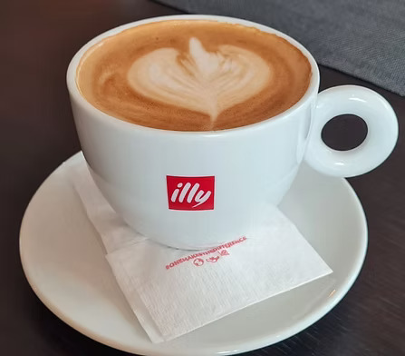 Traditional Illy cappuccino served at Taste Italian, one of few Illy Coffee stockists in Nottingham