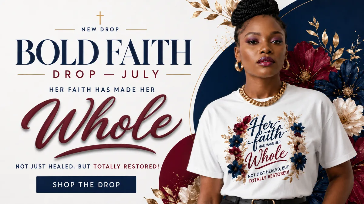 Strong capable exceptional women of faith banner for iSpeak Tees Christian apparel brand, promoting Rooted & Accepted faith based clothing collection