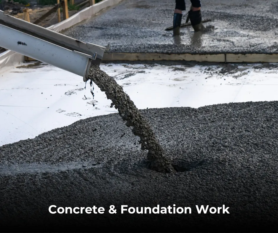 custom concrete patio and driveway
