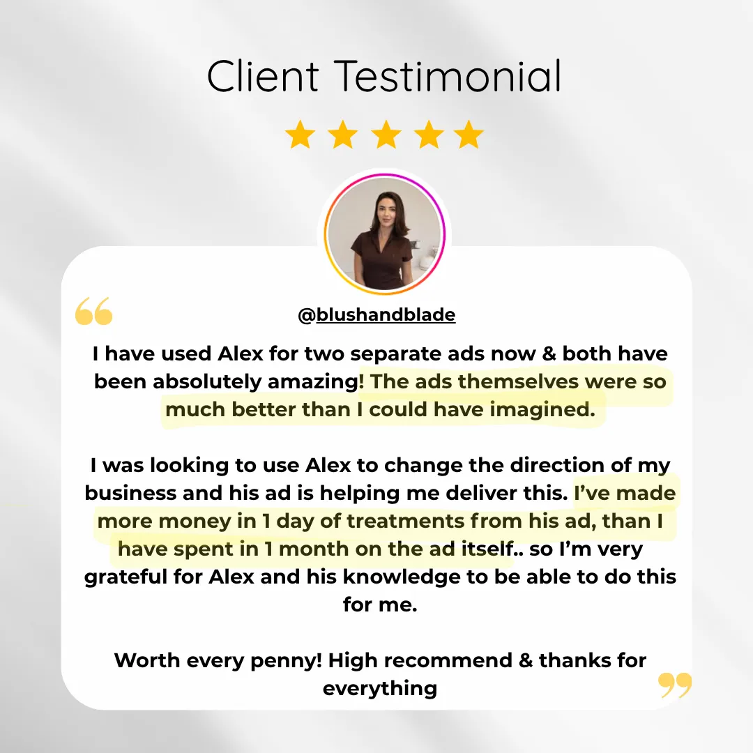 Blush and Blade Testimonial for PMU Marketing Lounge