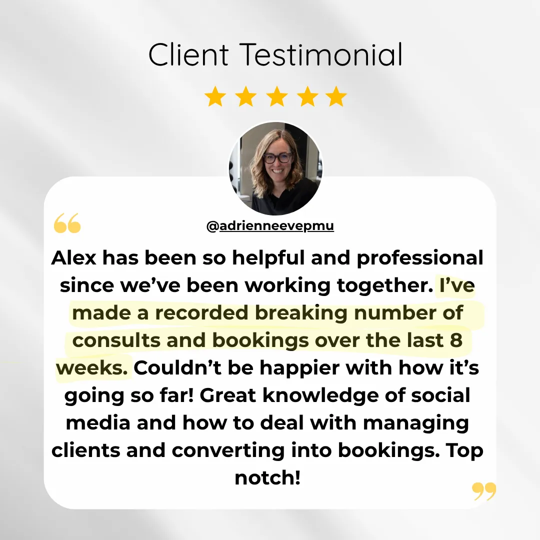 Adrienne Eve PMU Testimonial for PMU Marketing Lounge