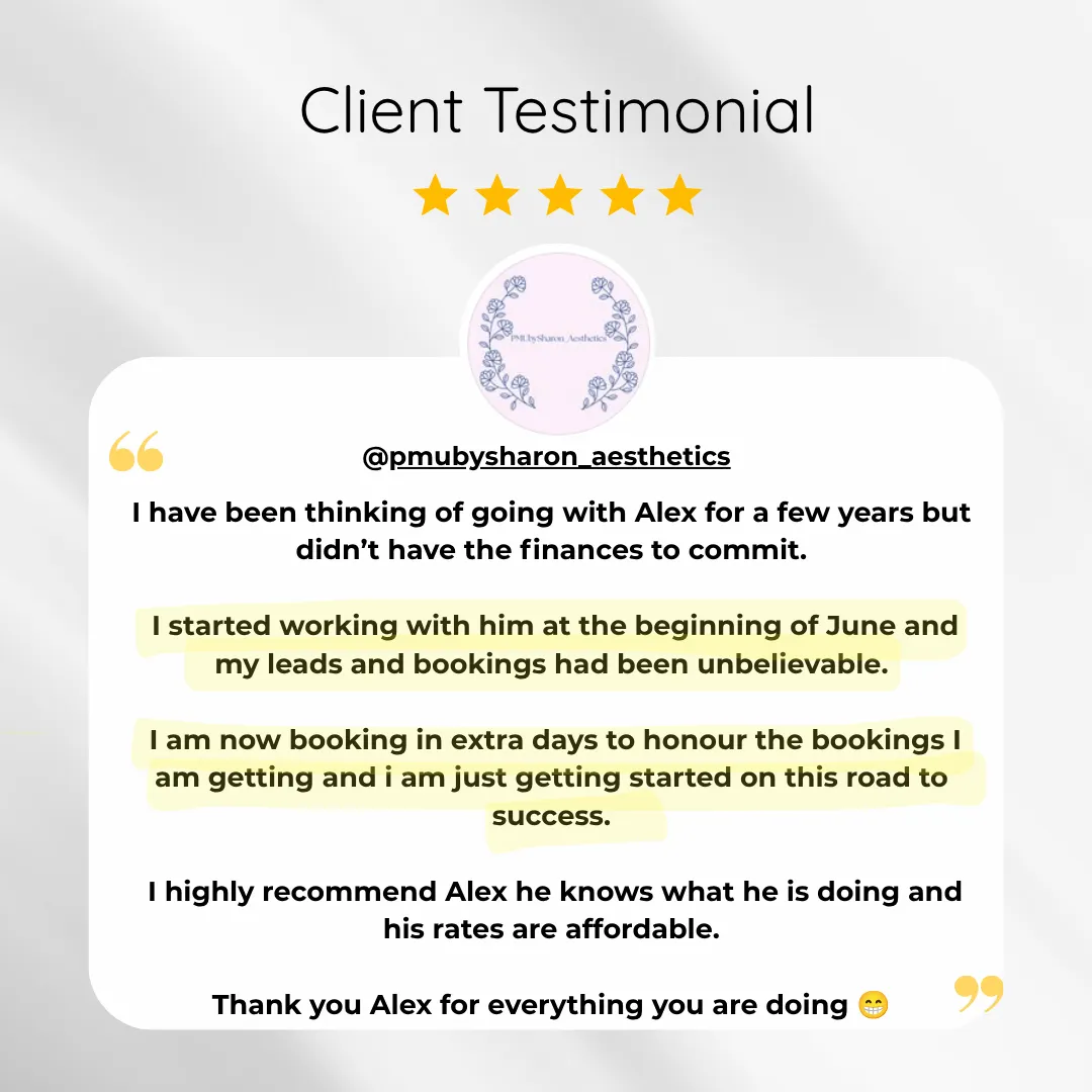 PMU by Sharon Aesthetics Testimonial for PMU Marketing Lounge