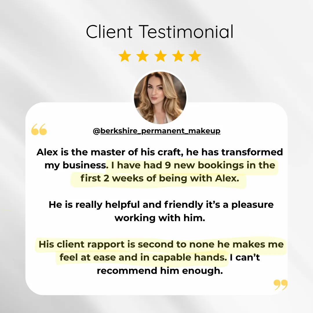 Berkshire Permanent Makeup Testimonial for PMU Marketing Lounge