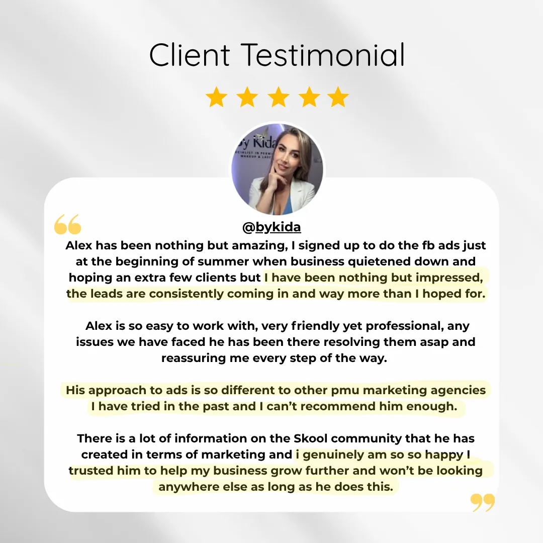 By Kida Testimonial for PMU Marketing Lounge