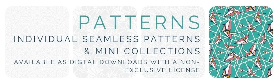 Image advertising digital patterns by Yvonne Perry Design available for purchase and immediate download