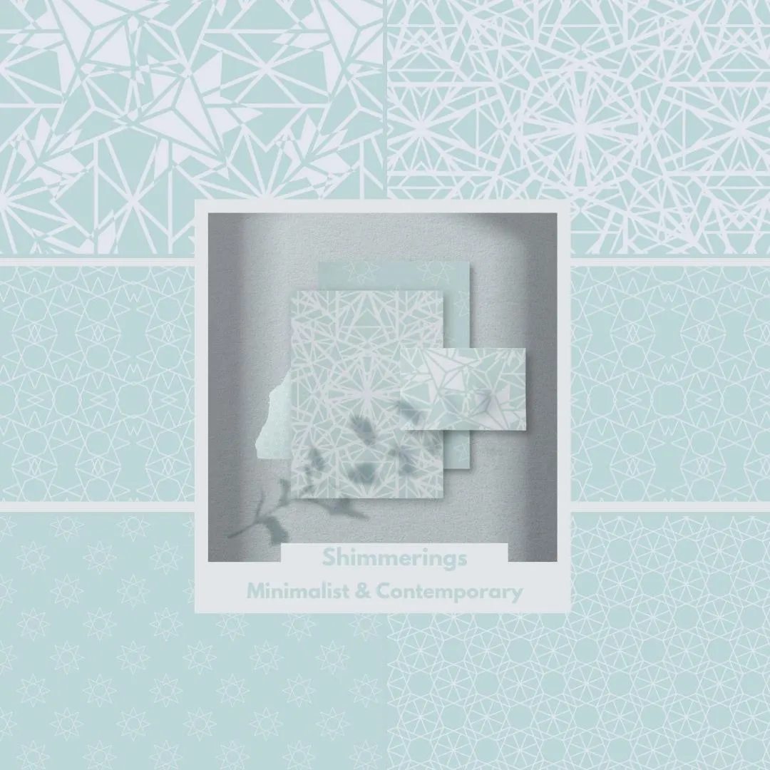 Porcelaine Star Collection Cover, five patterns, one mockup. Rusic, Cosy, Organic.