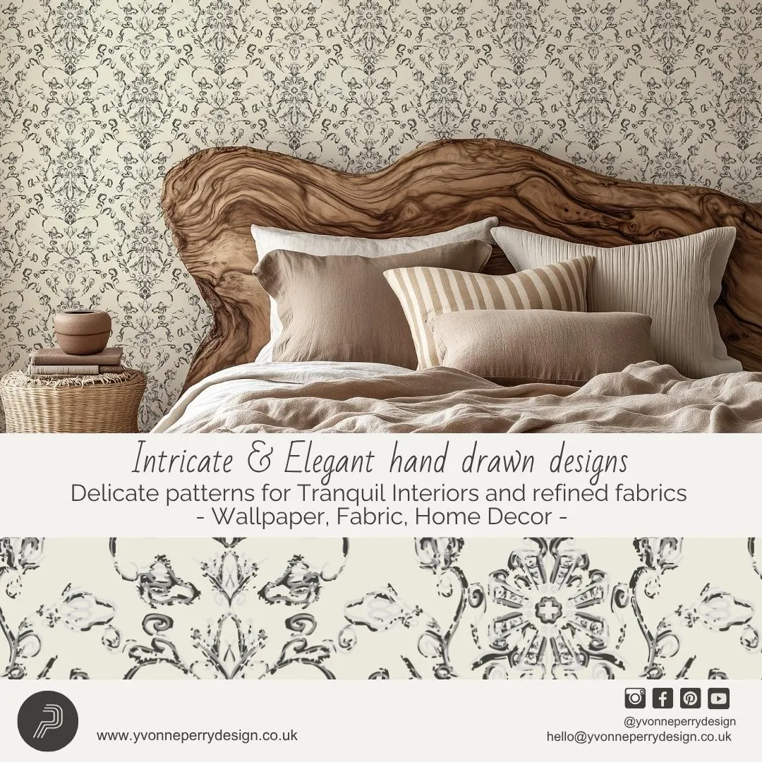 Soft Echoes Collection Cover, five patterns and a mockup. Tranquil, Calm, Soothing