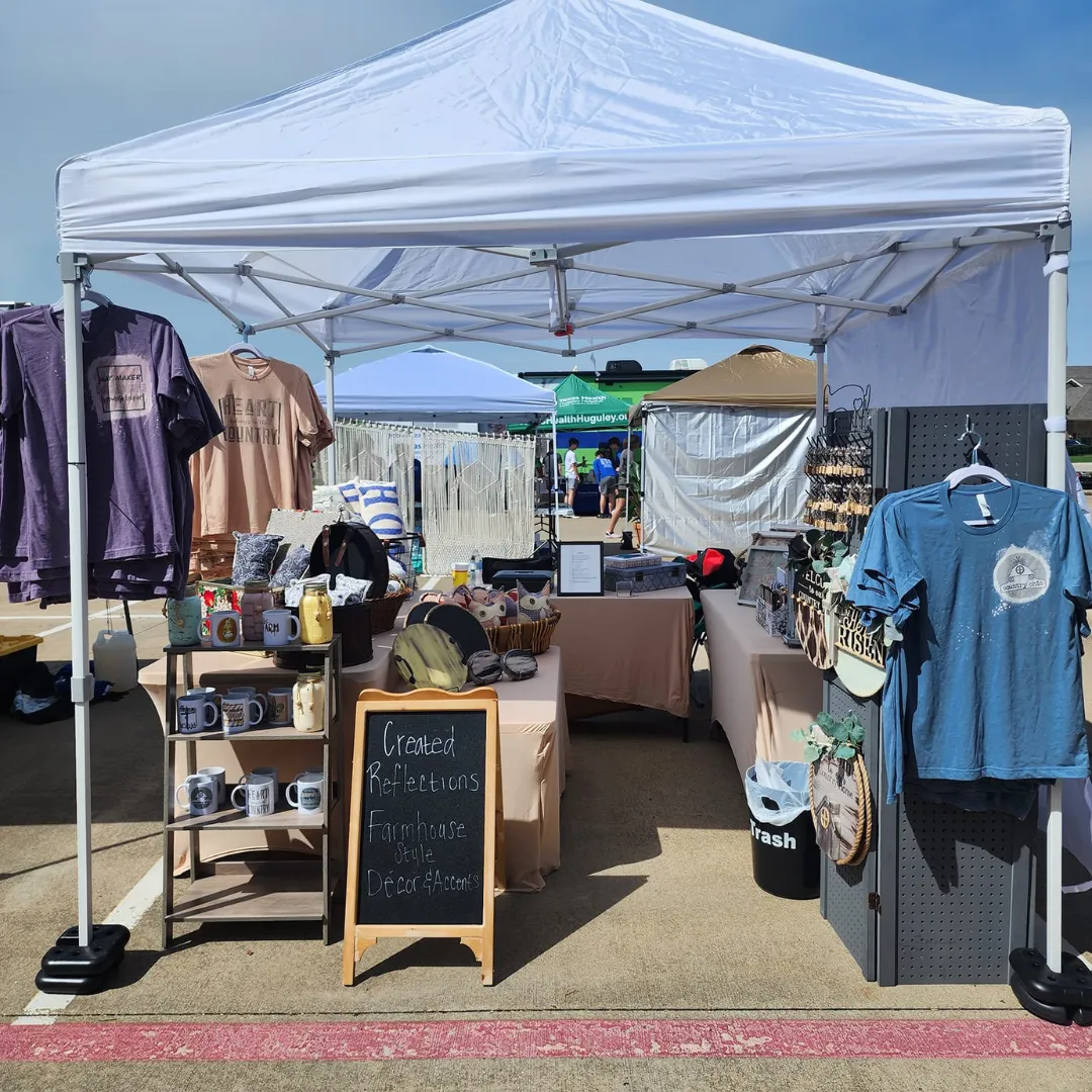 example vendor tent set up