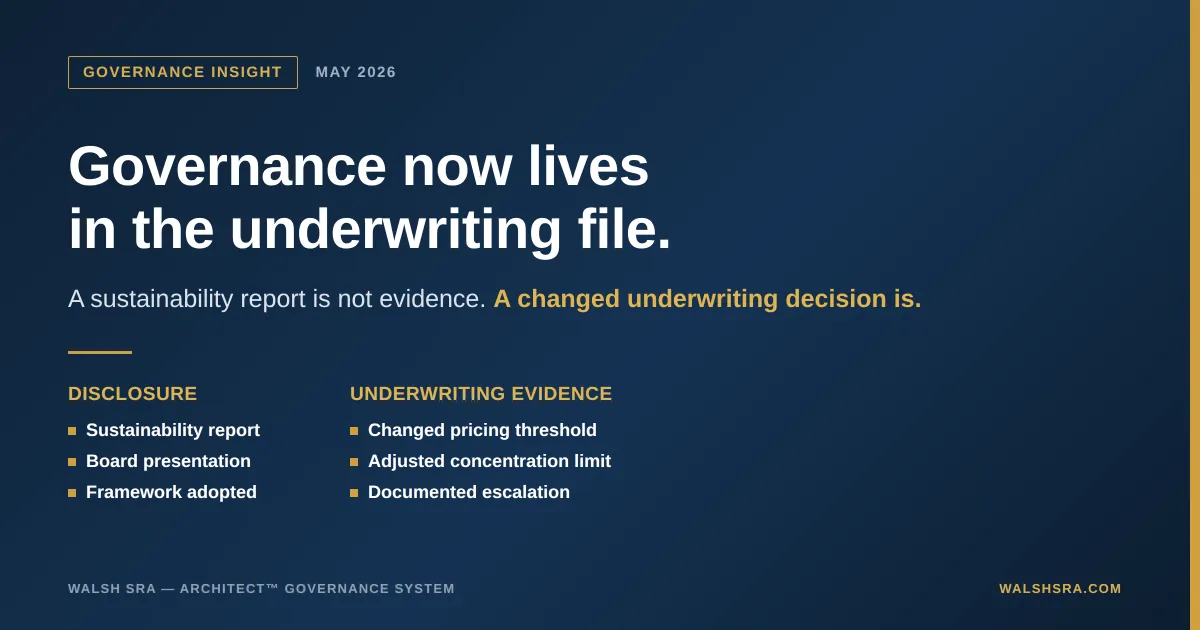 The Underwriting of Governance: Why Insurance Oversight Has Entered a New Era