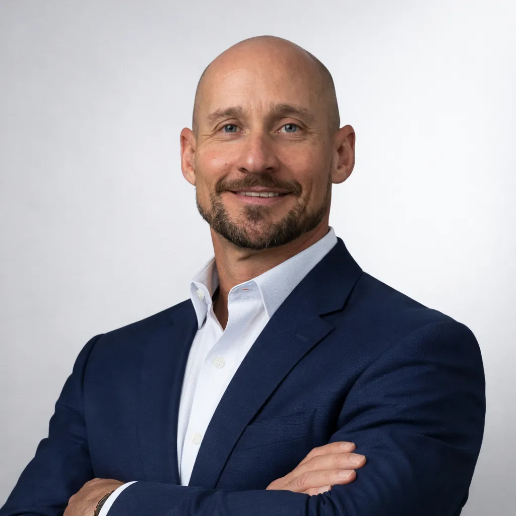 Formal executive portrait of the founder