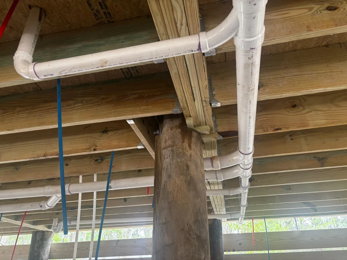 Antique brass faucet with hot and cold handles