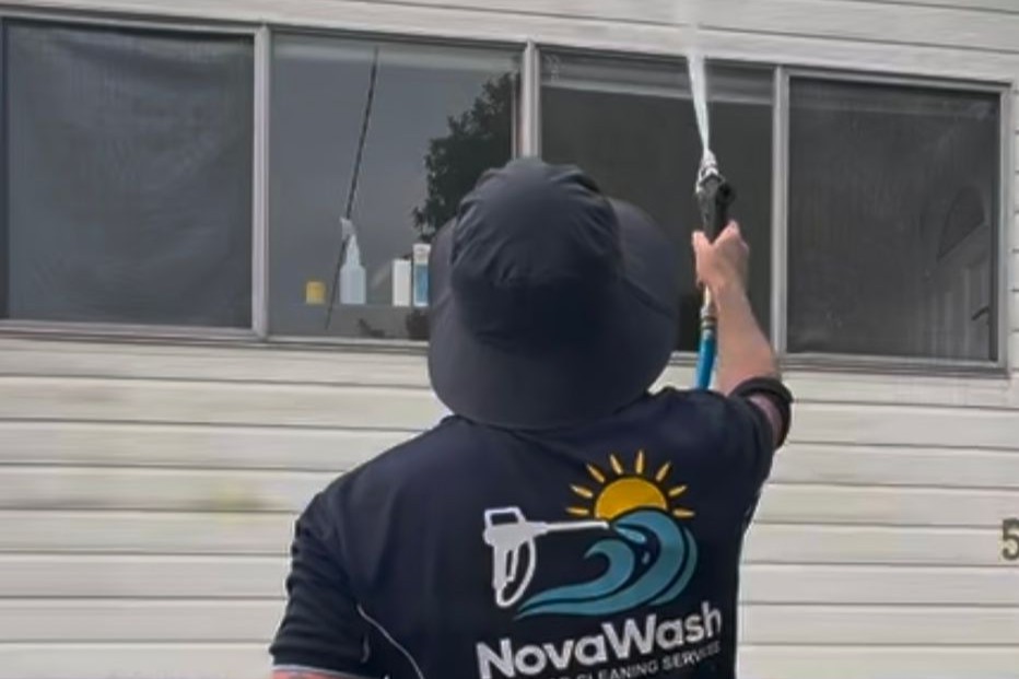 Soft washing house exterior carried out by Novawash technician in Cessnock NSW