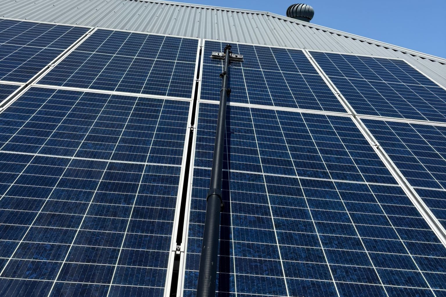 Solar panel cleaning using a non-abrasive brush to improve efficiency in Belmont, Lake Macquarie NSW