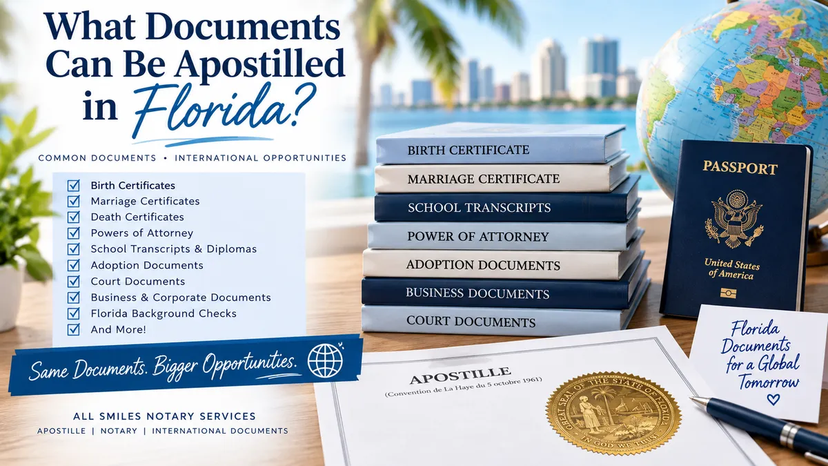 What Documents Can Be Apostilled in Florida?