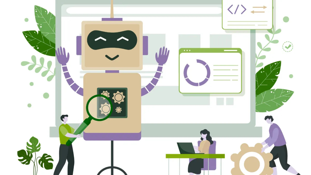 En bild som illustrerar funktionerna AI & automationer.