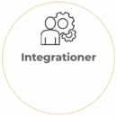 Vit cirkel med sidans titel Integrationer.