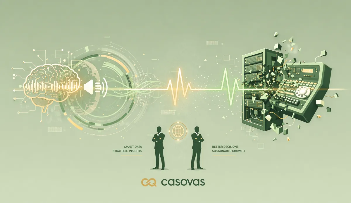 Modern office contact center with digital voice assistant and call analytics