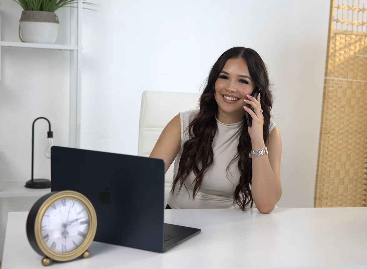 Student enrolling in Texas Lash License Program Dallas speaking with admissions advisor