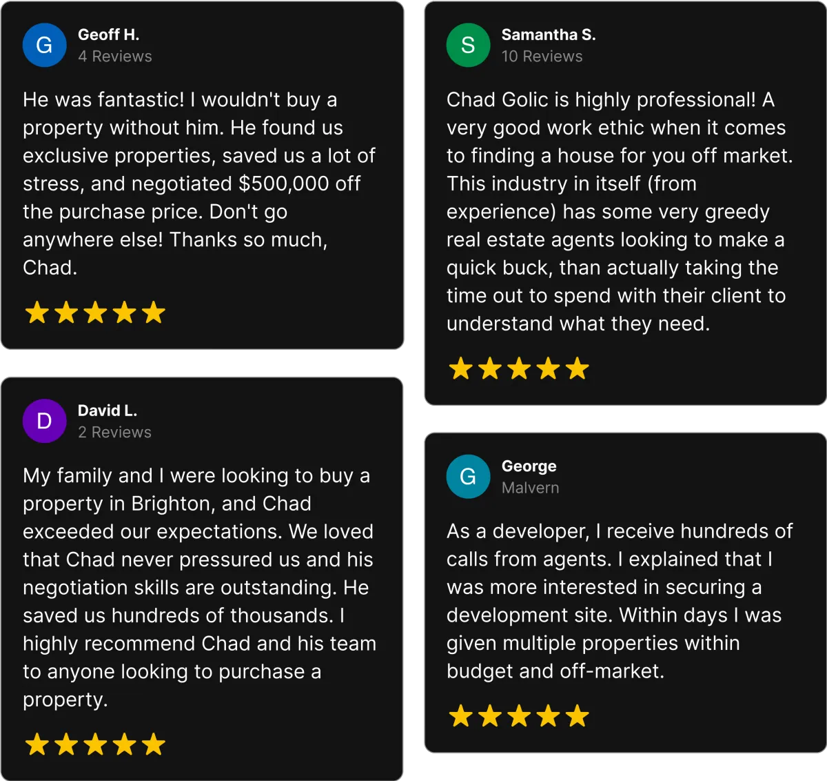 5 Star Testimonials from Verstellars