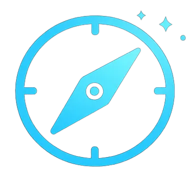 Icon of a compass, representing clear recommendations and defined next steps.