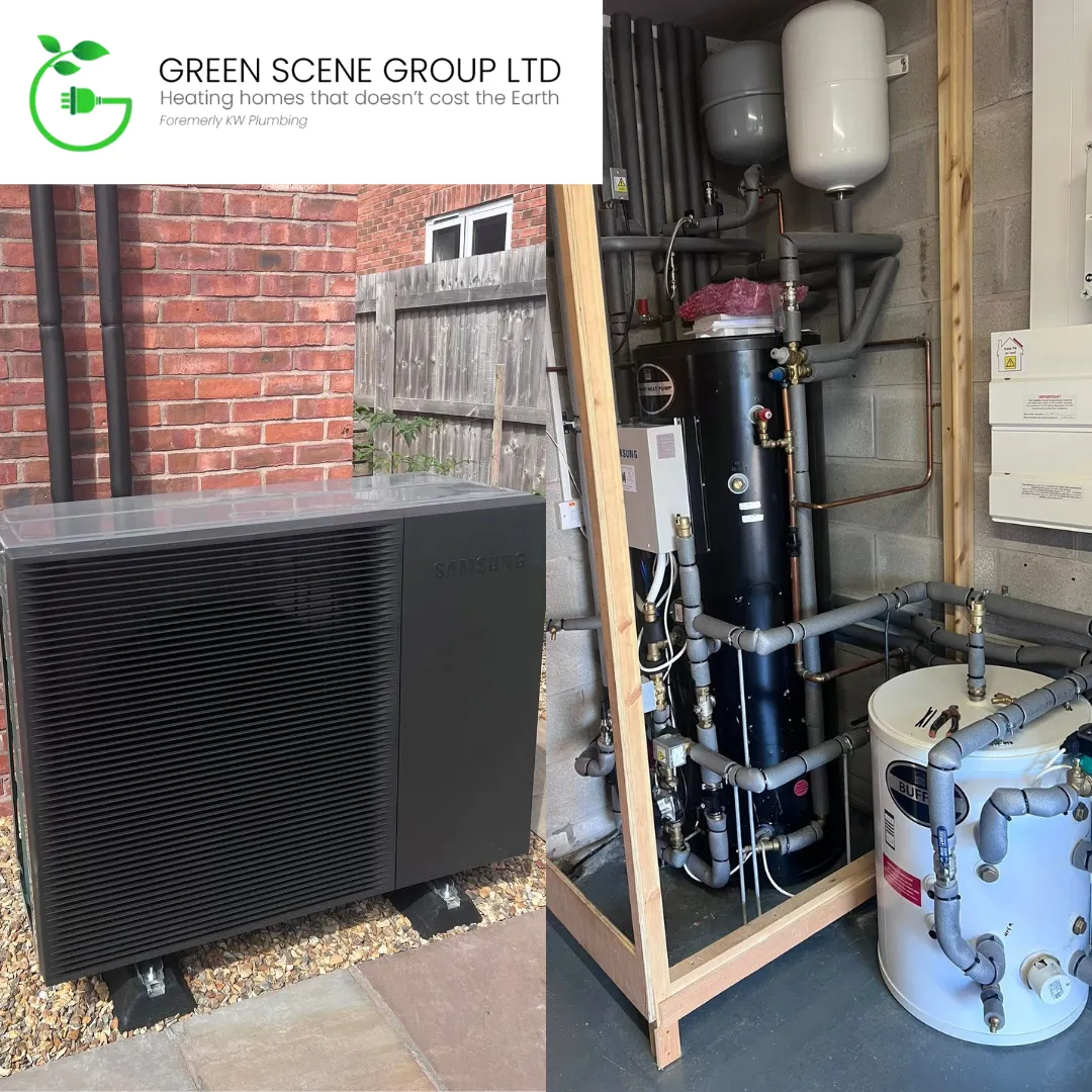 Welsh home with an air source heat pump installation outside