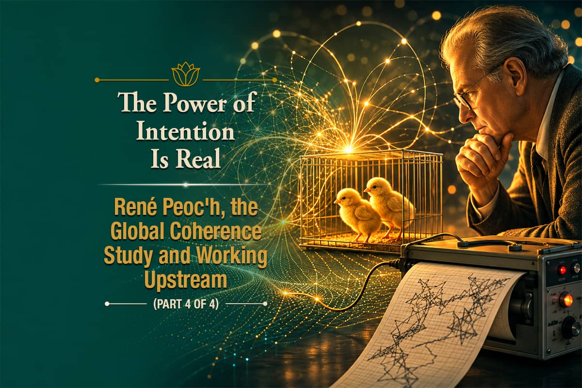 The Power of Intention Is Real featuring René Peoc’h’s chick experiment, random event generator, field patterns, and the Global Coherence Study.