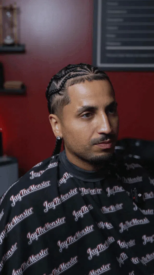 woman praying gel mans hair