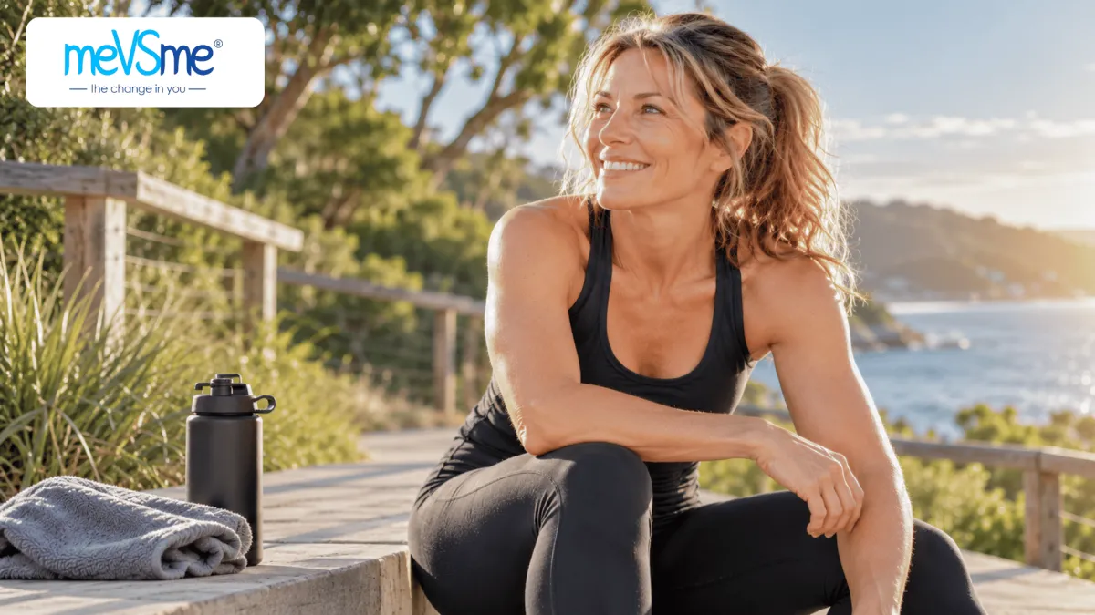 Woman doing strength training during perimenopause