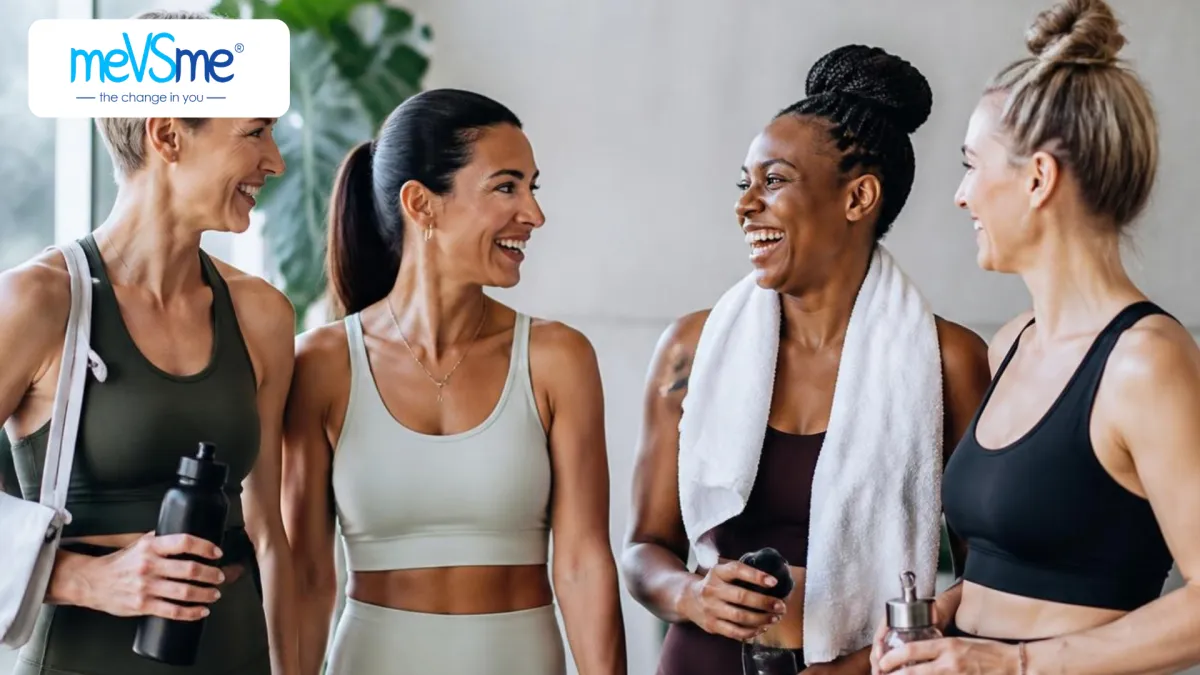 Women supporting mental wellbeing through healthy food, movement and social connection