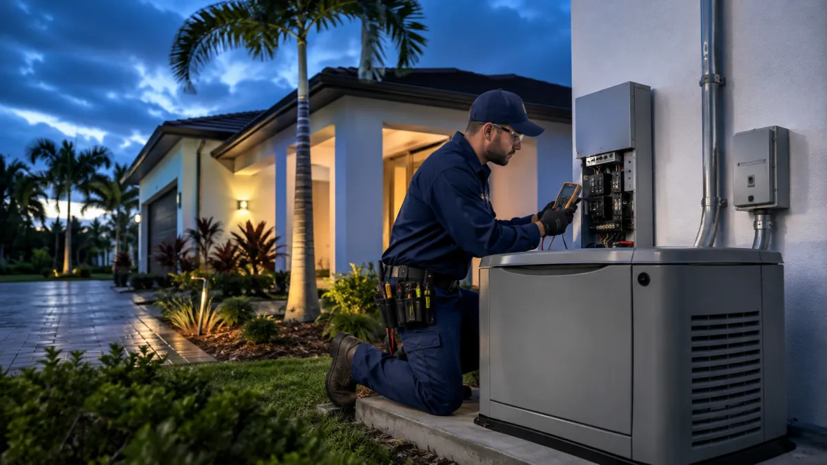 Standby generator installation and electrical service in Port St. Lucie