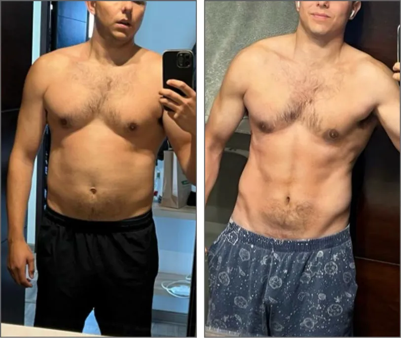 Antes y después · Fabian Mella · transformación física FitinSix