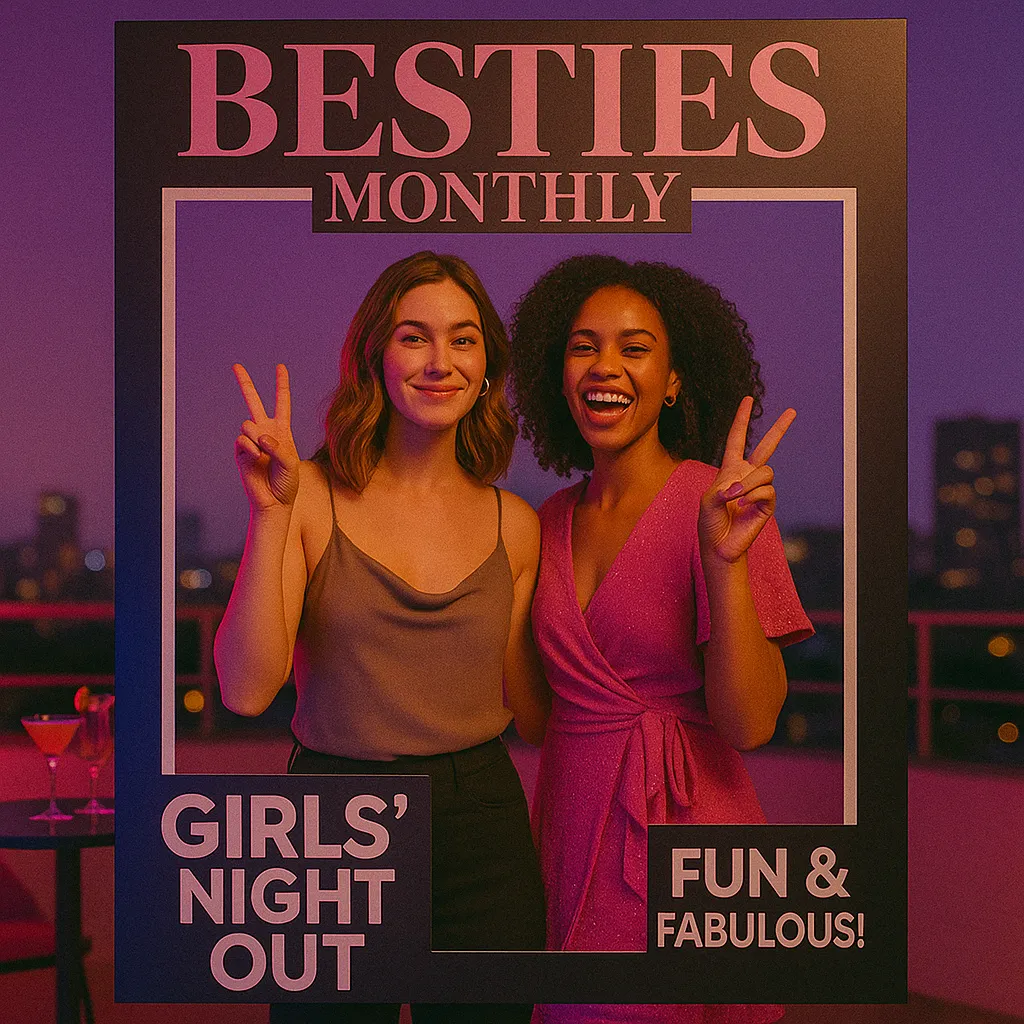 Guests posing inside magazine booth