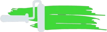 Green and white paint roller icon used as the brand mark for Elite Paint Co.